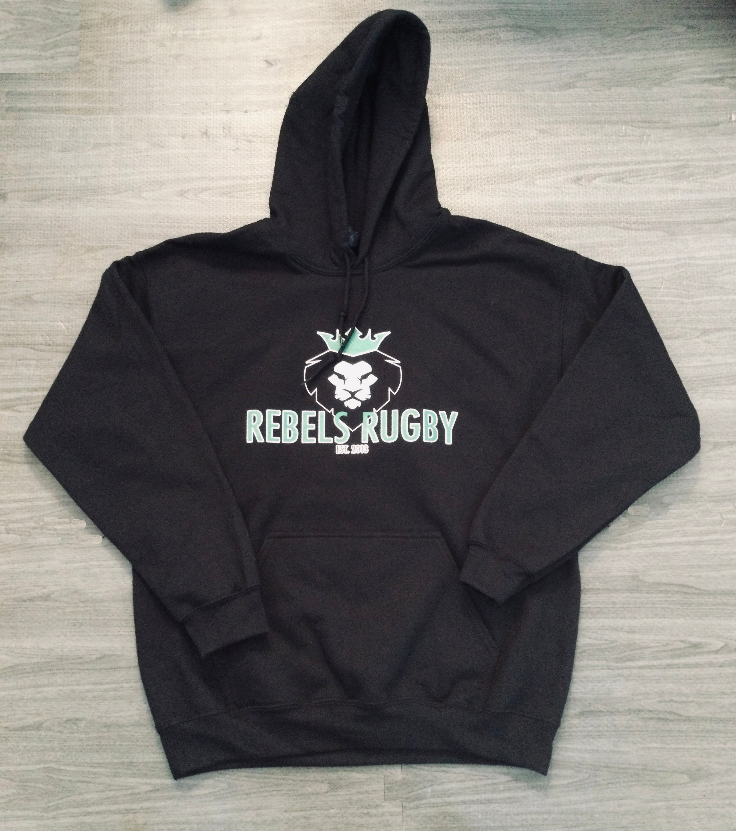 REBEL ESSENTIALS BOYS FLEECE HOODIE - BLACK